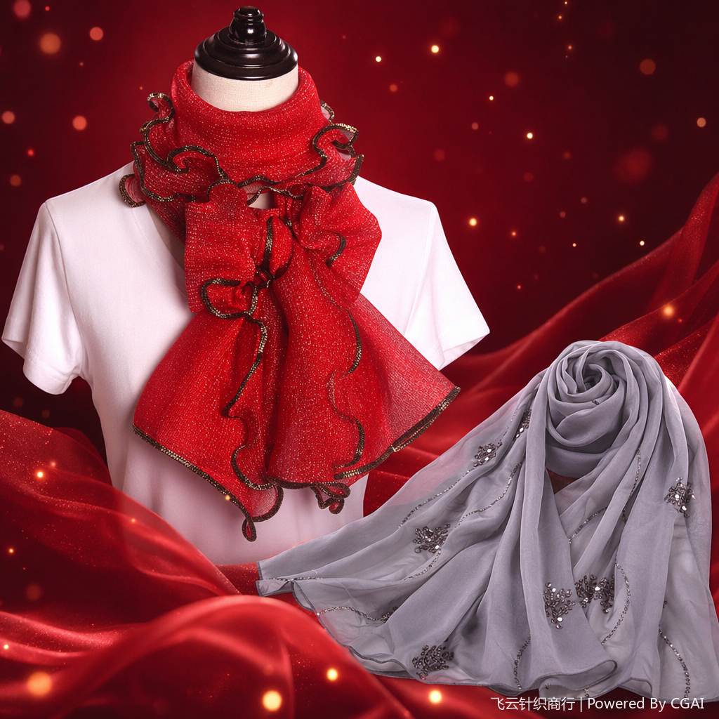 Grey sequined embroidered herringbone woolen scarf, gauze scarf, Muslim headscarf Specification image