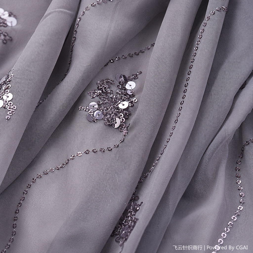 Grey sequined embroidered herringbone woolen scarf, gauze scarf, Muslim headscarf Application Scenario
