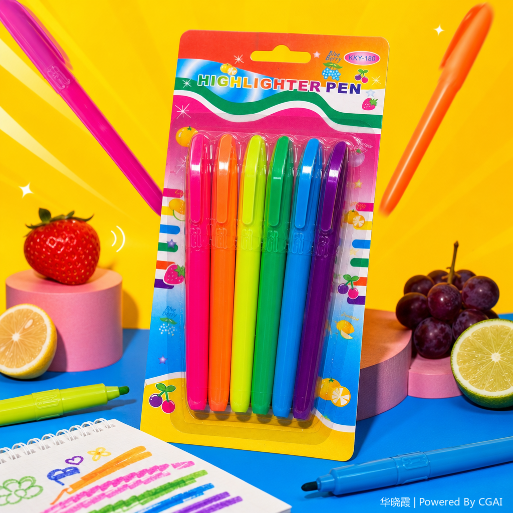 8 highlighters, 8-color watercolor ink, triangular pen barrel, popular stationery for painting, specially designed for students Specification image