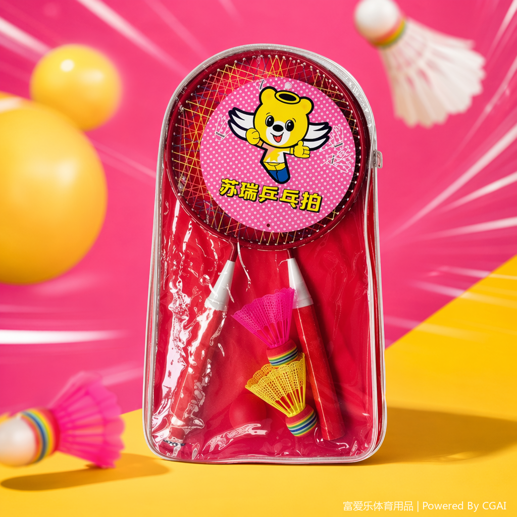 Red one-piece badminton racket and tennis racket Padel racket set Specification image