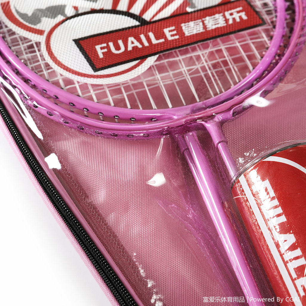 Pink and blue one-piece badminton and tennis racket set with padel rackets Application Scenario