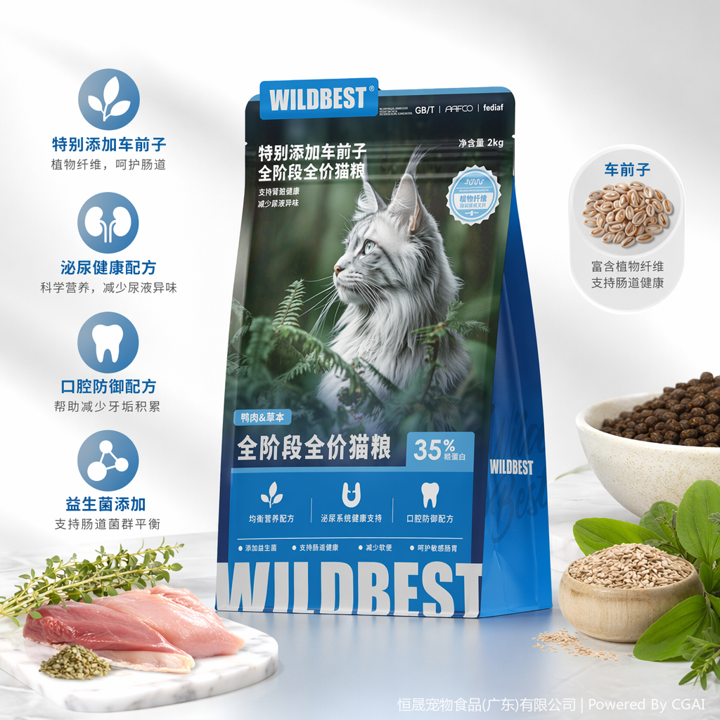 出口wildbest品牌猫猫干粮猫粮4斤高蛋白天然无谷125636619