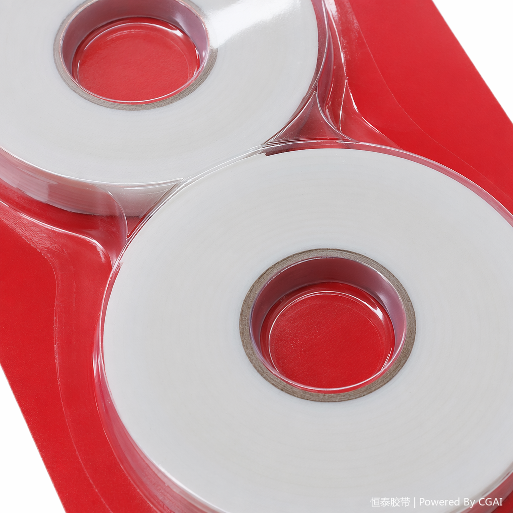 Hengtai tape packaging double-roll white foam tape, 3CM transparent adhesive tape, double-sided tape Application Scenario