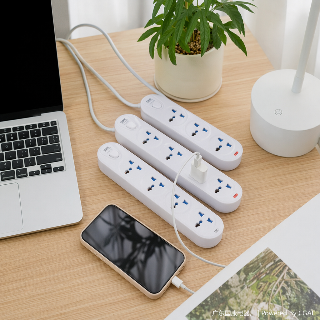 White multi-hole power socket accessory, power strip, socket board, socket protection cover details Picture