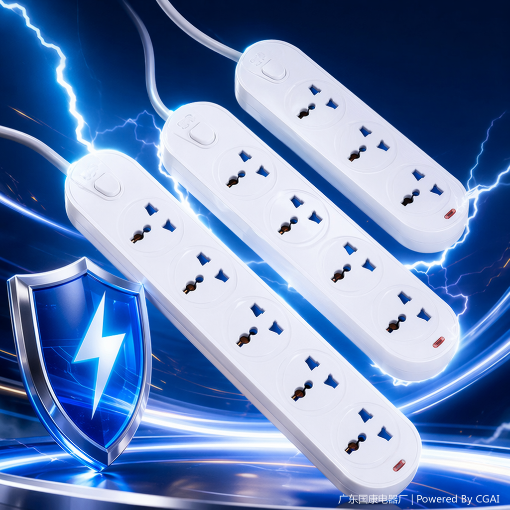 White multi-hole power socket accessory, power strip, socket board, socket protection cover Specification image