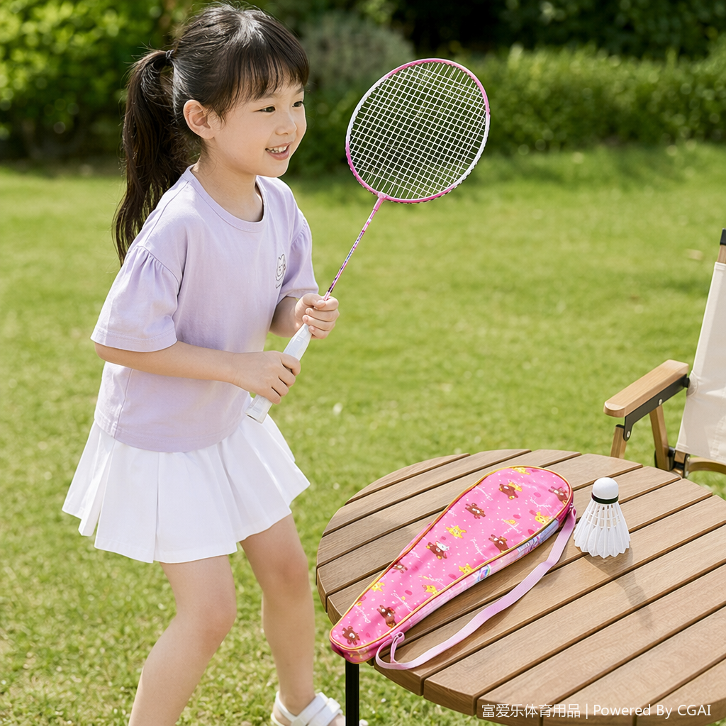 Pink and blue lightweight all-in-one badminton and tennis padel three-in-one racket set details Picture