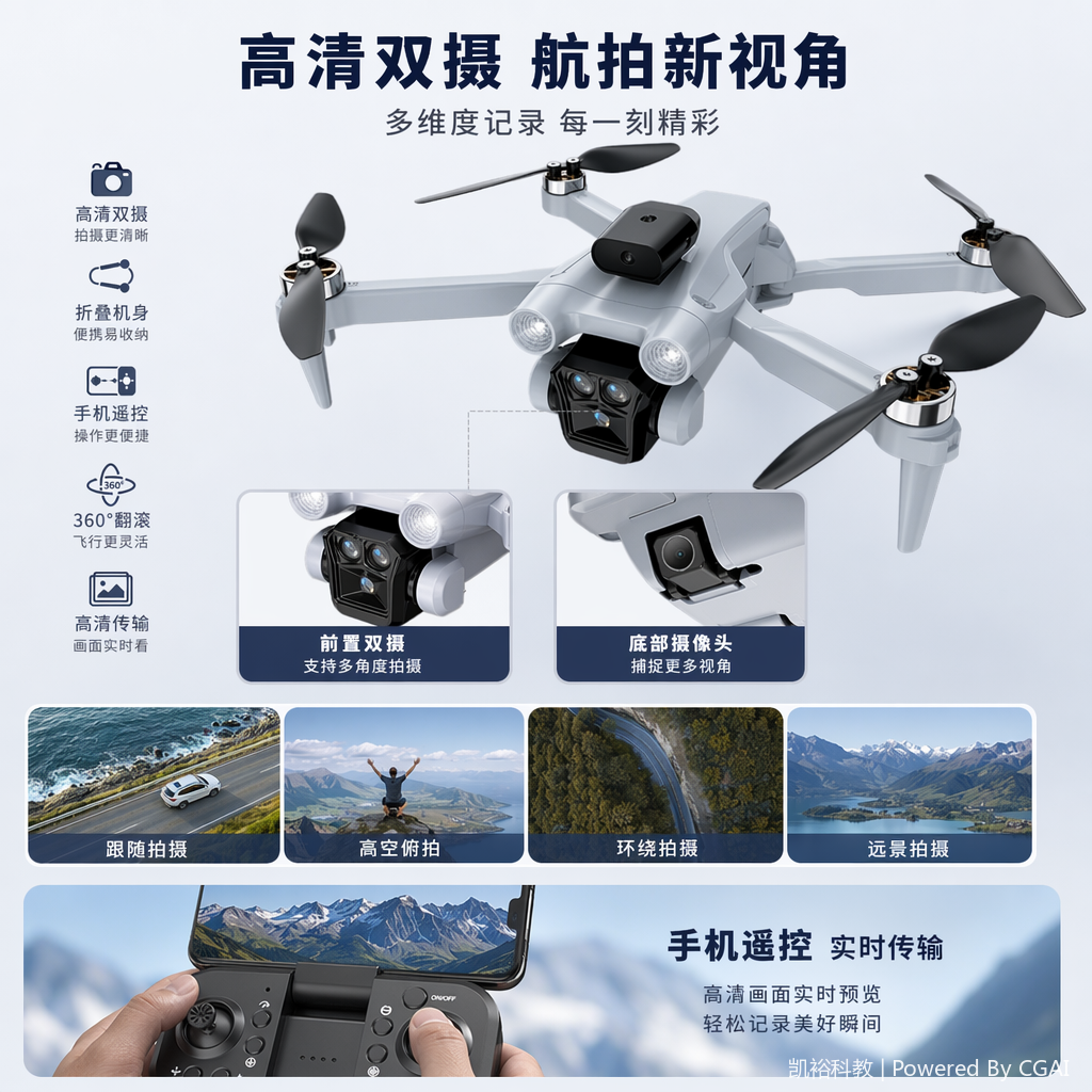 FOOZACS5 entry-level aerial photography drone camera, remote control of aircraft, high-definition shooting of aircraft