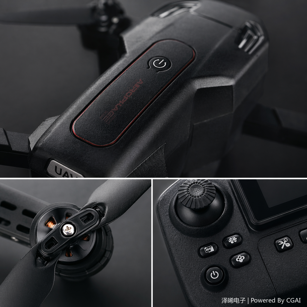 The SY16 black foldable drone is portable for aerial photography and can be carried around with an intelligent remote control screen display Application Scenario