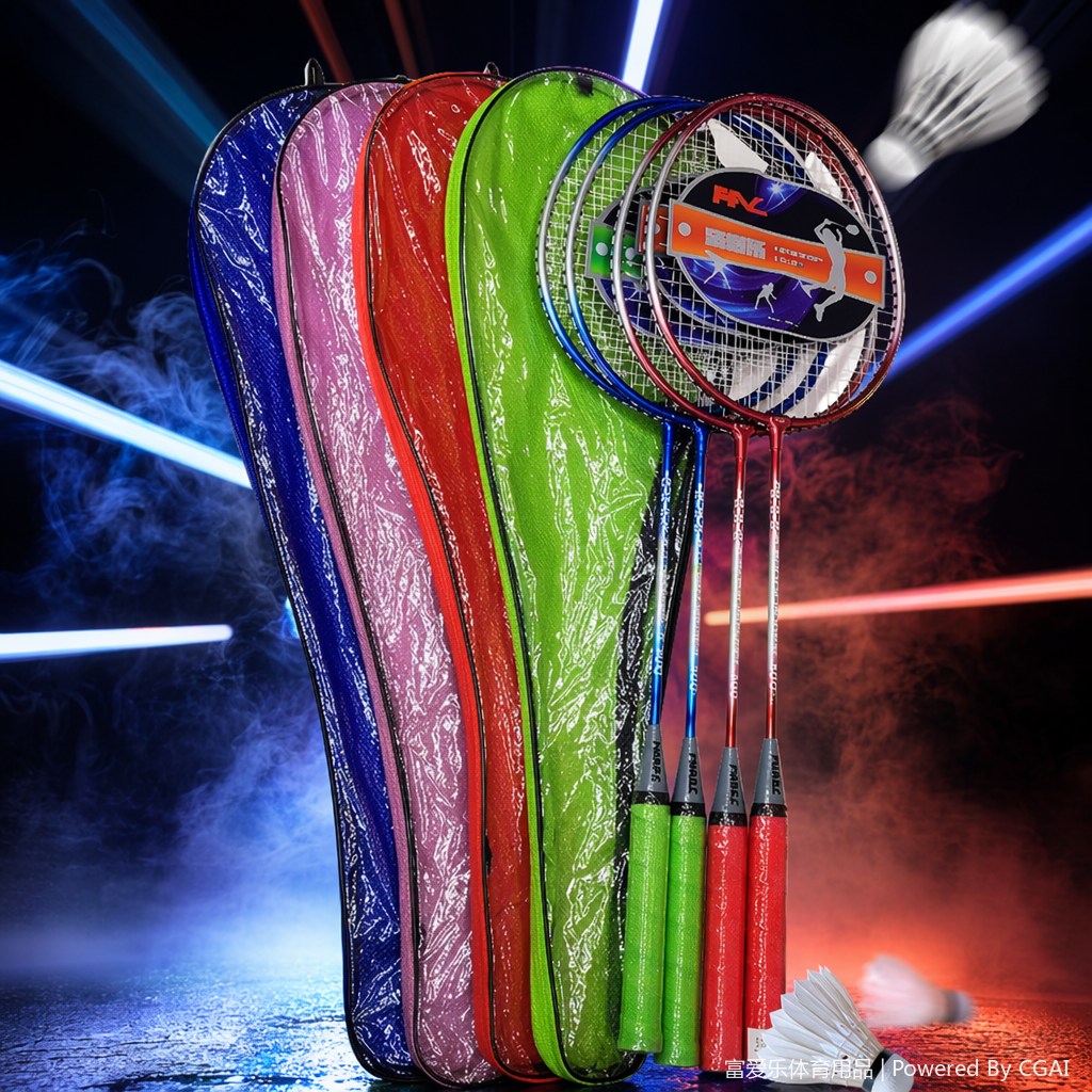 ومضرب كرة الريشة الواحد الملونة ومضرب التنس مع لعبة باديل Specification image