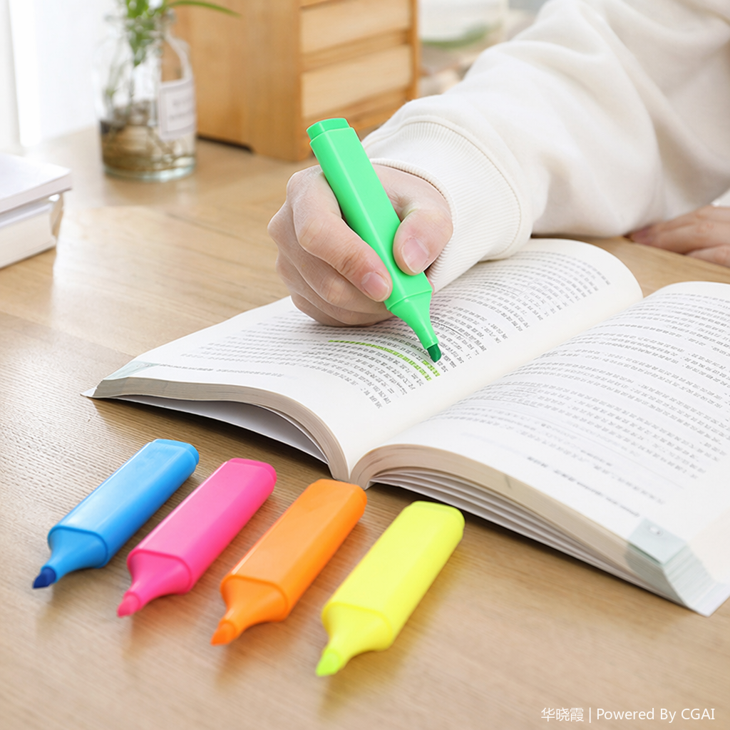 Mermaid Flash Color Highlighter, Halloween stationery, watercolor pen, Highlighter details Picture