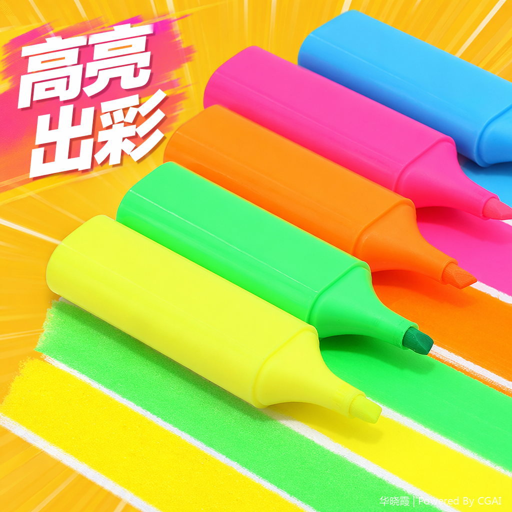 Mermaid Flash Color Highlighter, Halloween stationery, watercolor pen, Highlighter Specification image