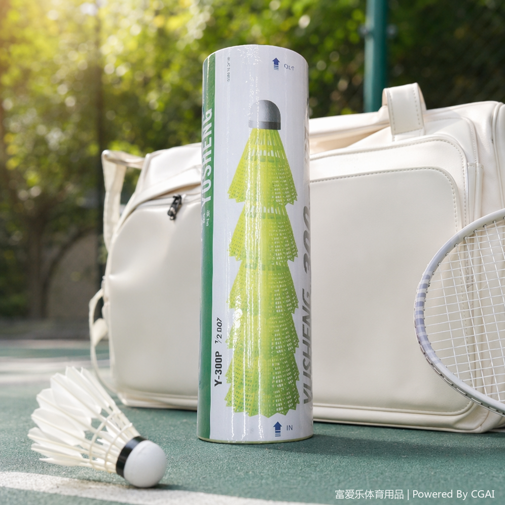 Green badminton cylinder badminton bag, multi-layer storage, portable and lightweight sports accessory details Picture