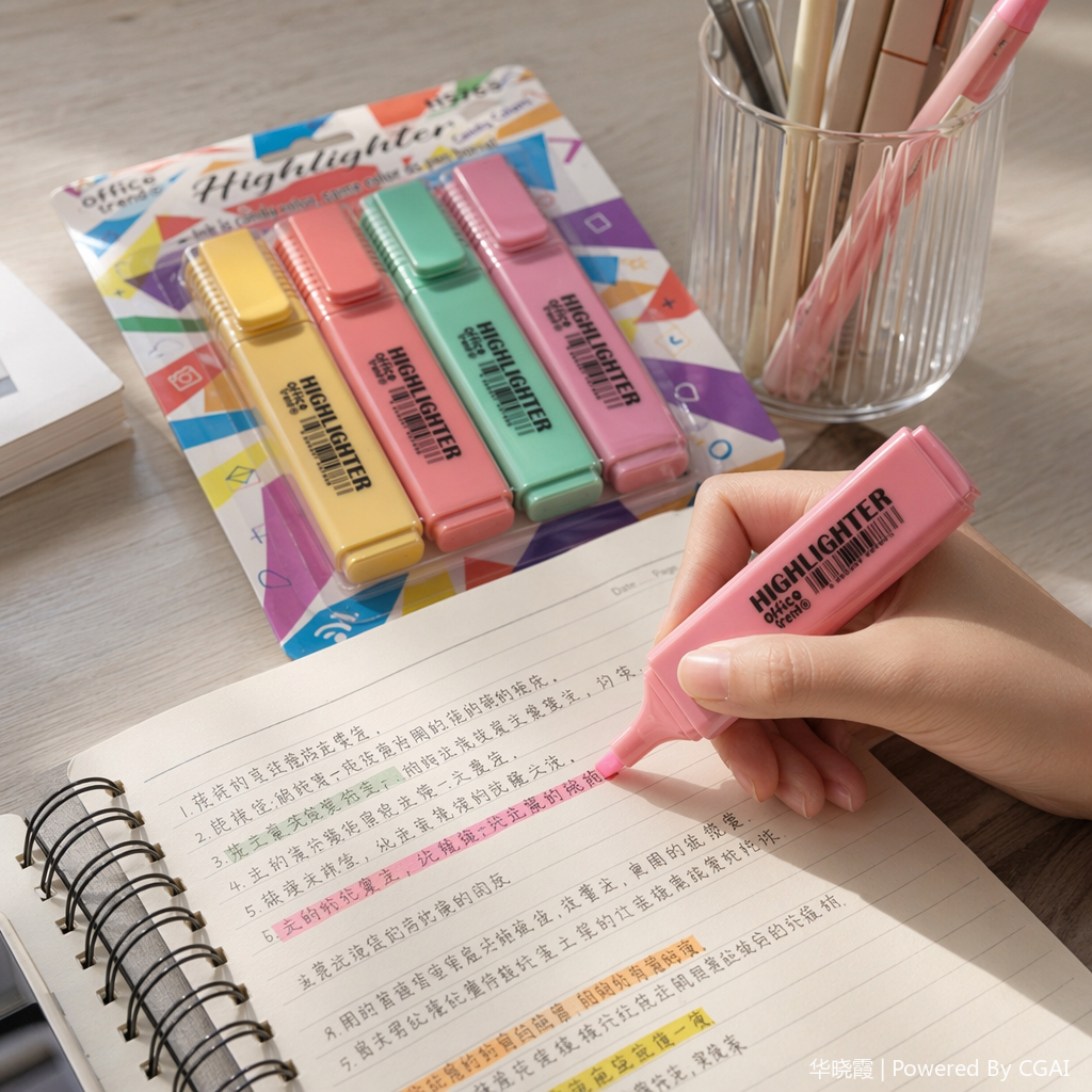 The push-type highlighter is so cute that students are adorable. The flash marker is erasable. Back-to-school season details Picture