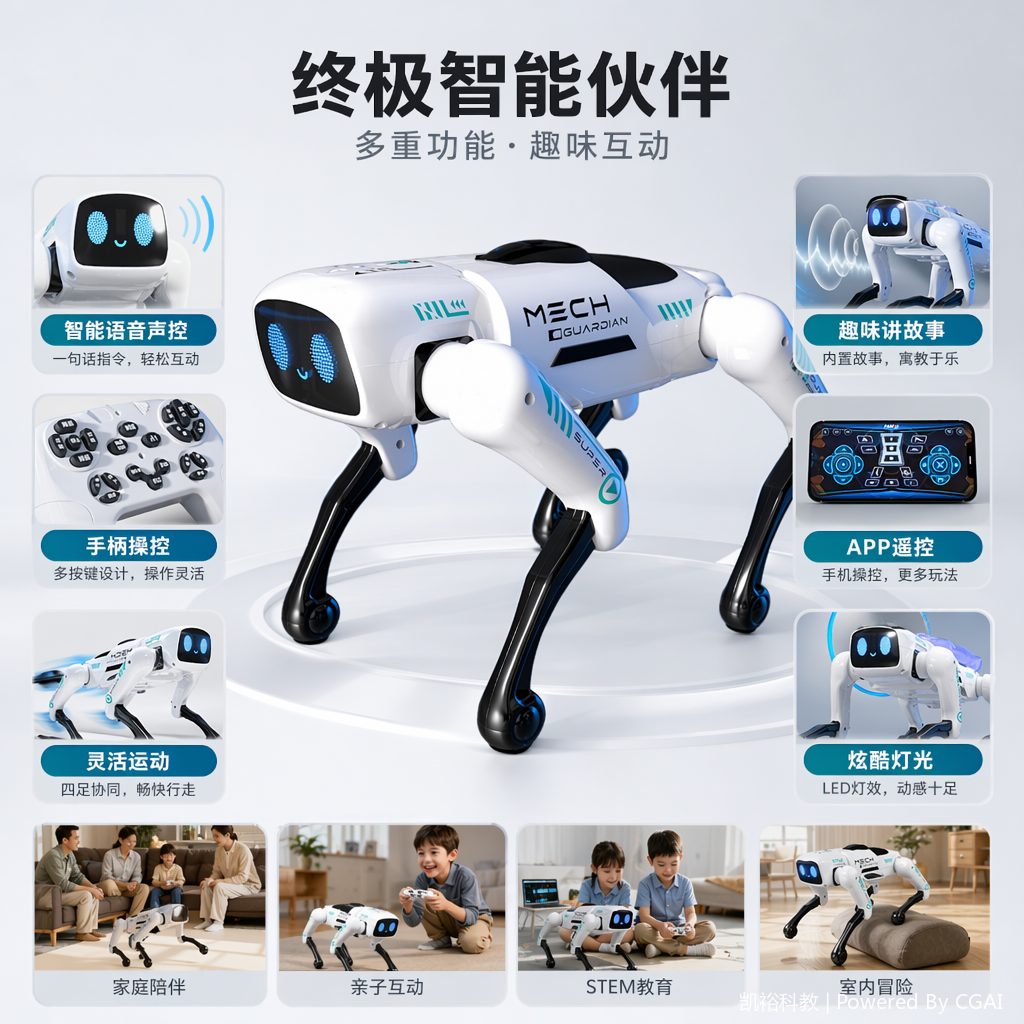 FOOZAC's new ai smart robot dog, mechanical and electronic children's toy, manual programming remote control boy gift, AI toy