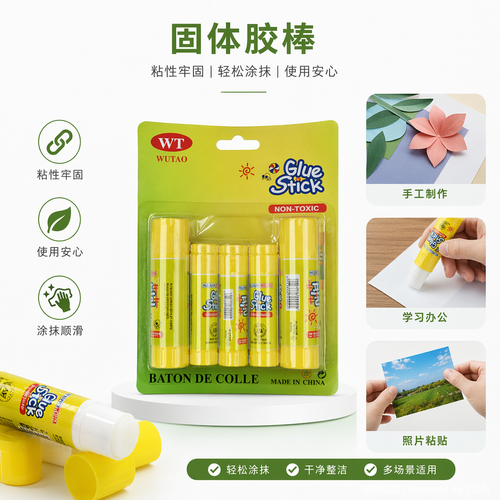 黄色酒精固体胶7ml 胶水胶棒包装 跨境适用