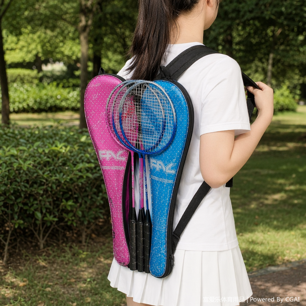 Pink and blue table tennis racket case dedicated badminton racket bag details Picture