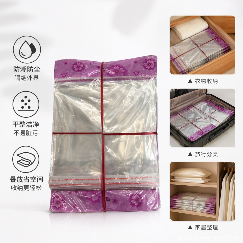 紫色花纹PVC自封袋塑料包装袋OPP铝箔自立自封袋