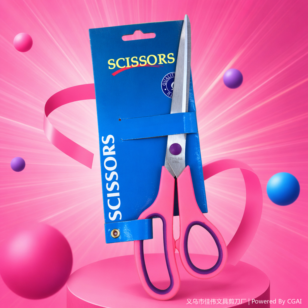 Pink handle other scissors, home fabric cutting, paper-cutting, multi-functional garden scissors Specification image