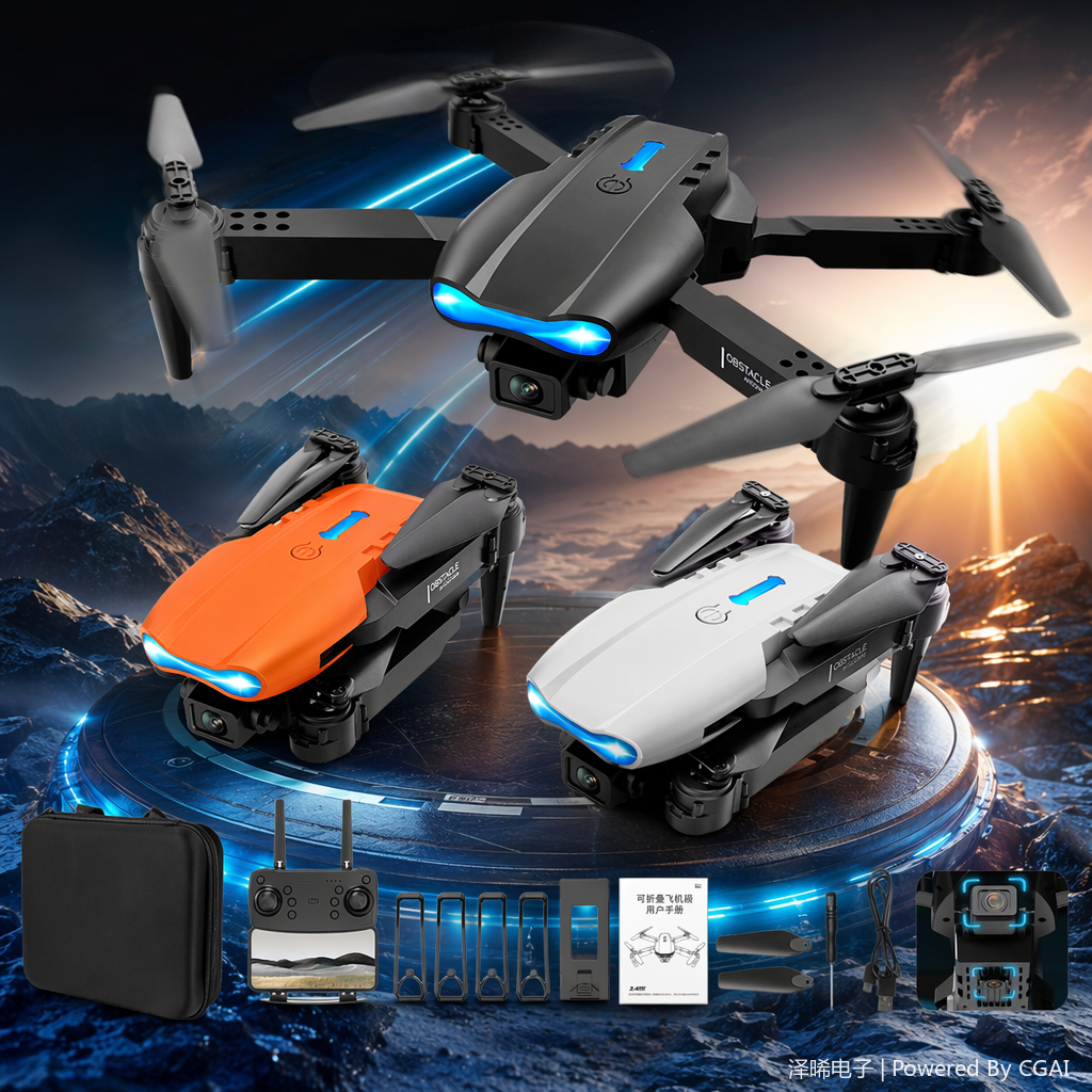E99 Folding drone, a black drone, is a stable, portable and remote-controlled aerial photography device Specification image