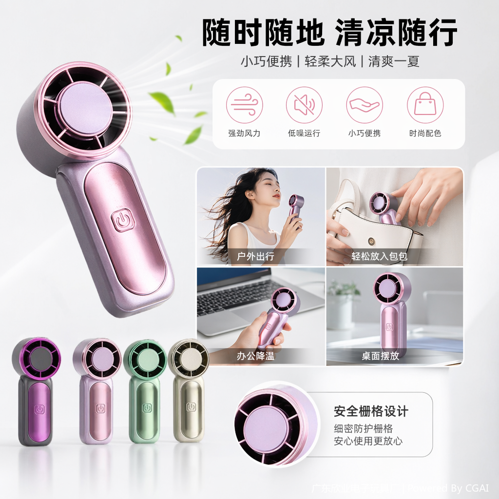 Colorful portable mini handheld fan
