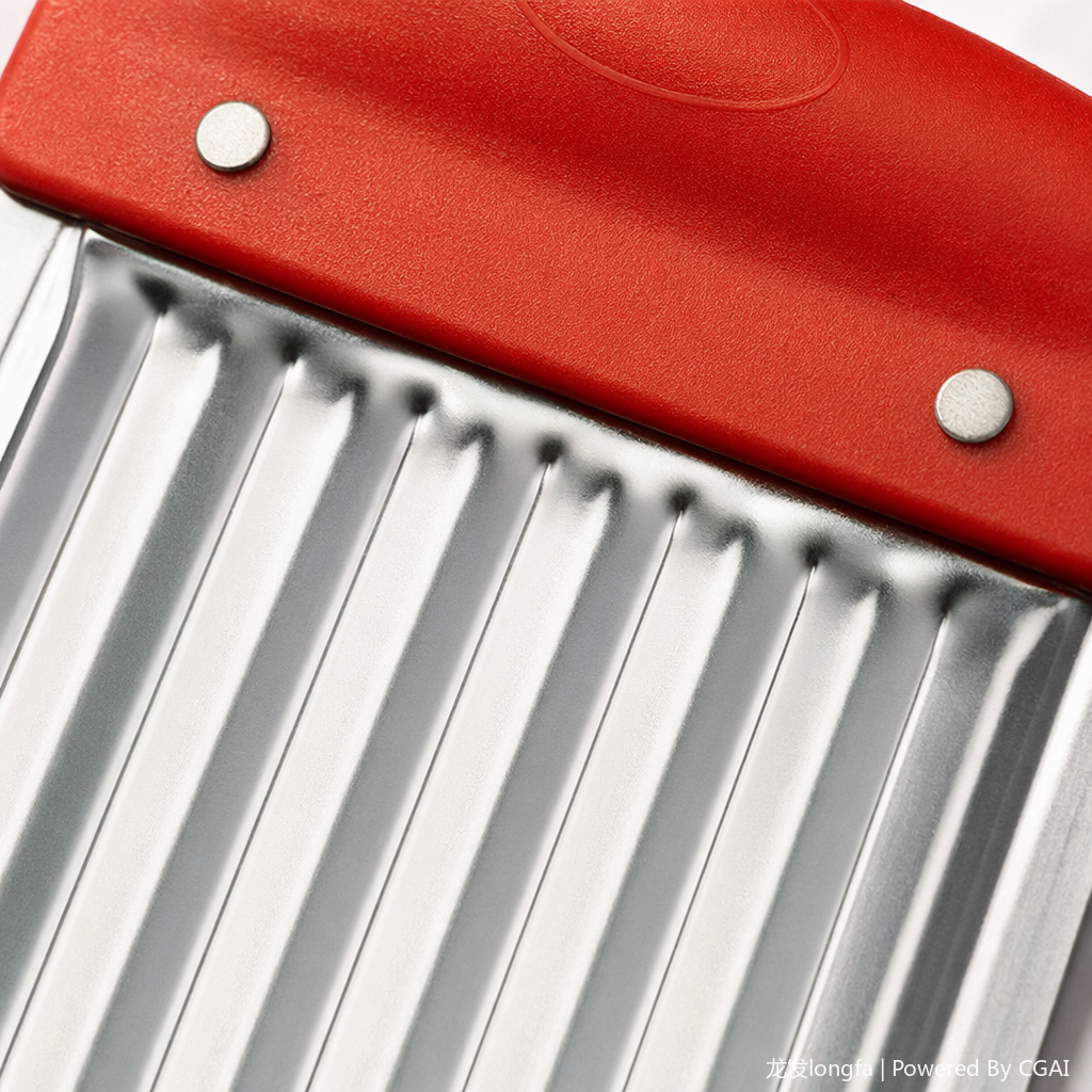 Stainless steel red handle, stainless steel wavy cutting knife, scraper, multi-functional baking tool, potato knife Application Scenario