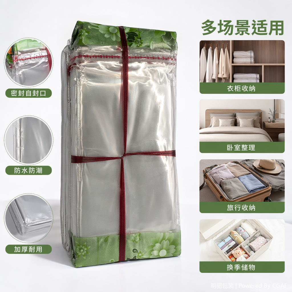 铝箔自立自封袋 PVC塑料OPP三合一食品级密封包装袋