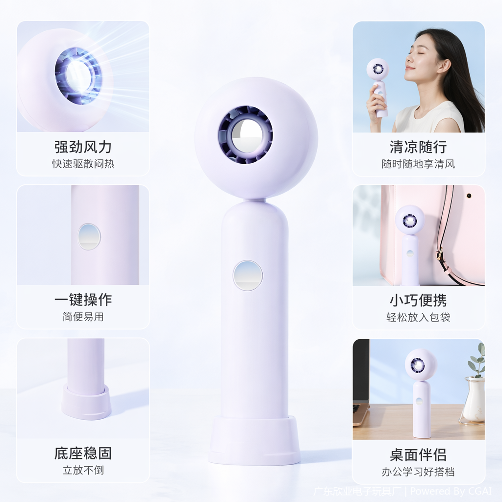 Simple and high-speed handheld mini fan, mini electric fan portable model full image