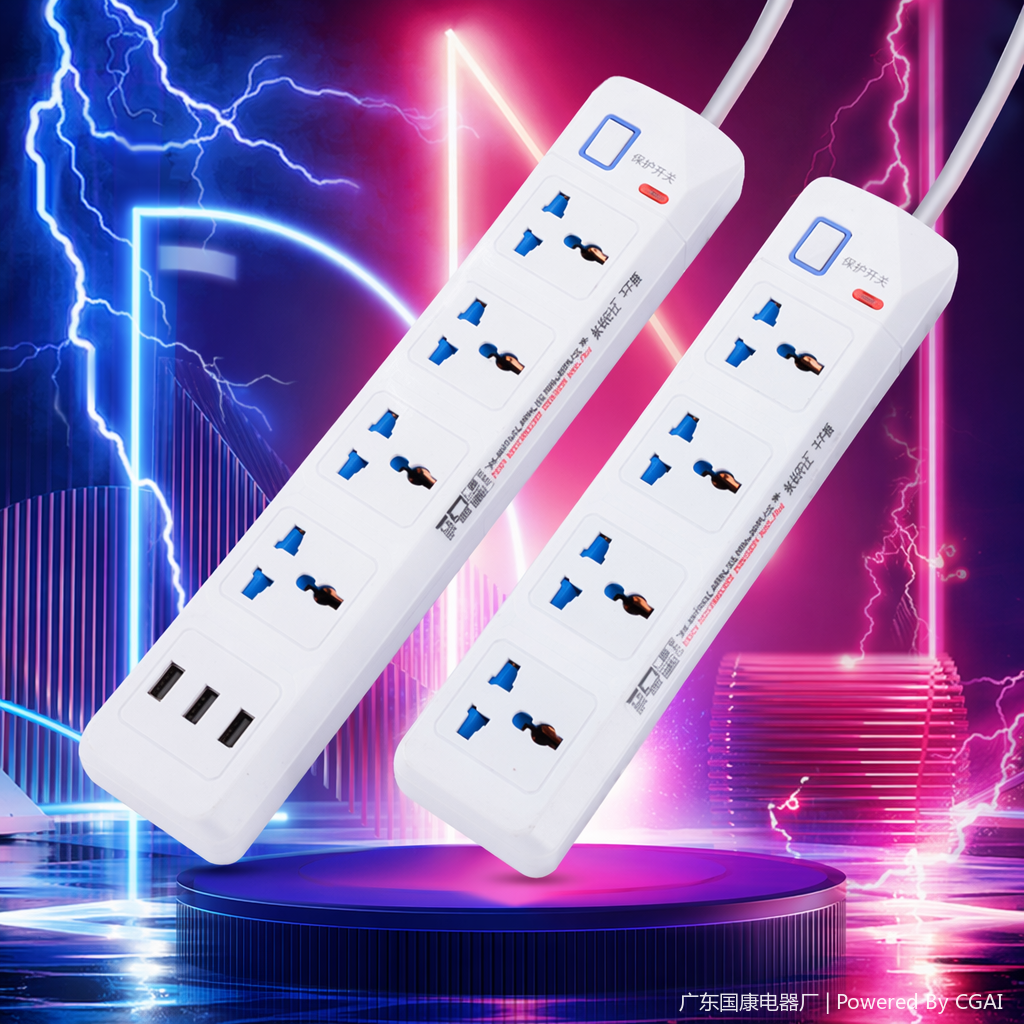 South American white multi-hole wiring socket, power strip, power board, socket board Specification image