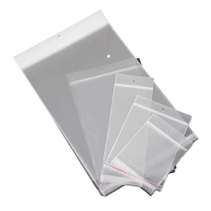 Transparent OPP card head plastic clothing bag, square underwear packaging bag, 15×15cm Item Picture