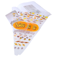 Orange aluminum foil self-standing and self-sealing food bag, dog food vacuum machine packaging bag with stickers Item Picture
