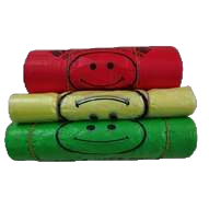 Colorful smiling face plastic vest bag, hand-held packaging bag, supermarket takeout packing bag Item Picture