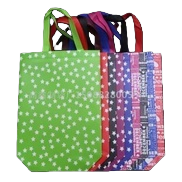 Colorful striped transparent plastic handbags, gift bags and packing bags Item Picture