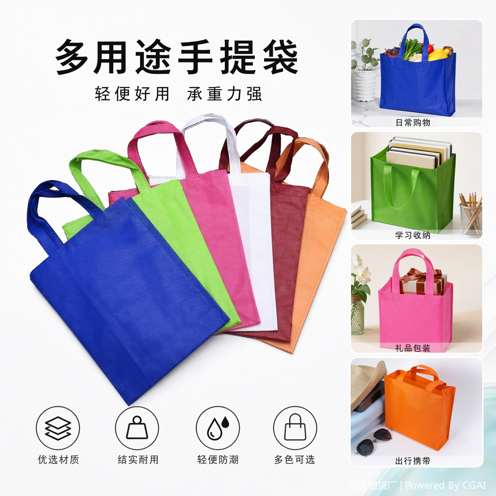 A 10-piece drawstring takeout non-woven fabric bag for children as a gift