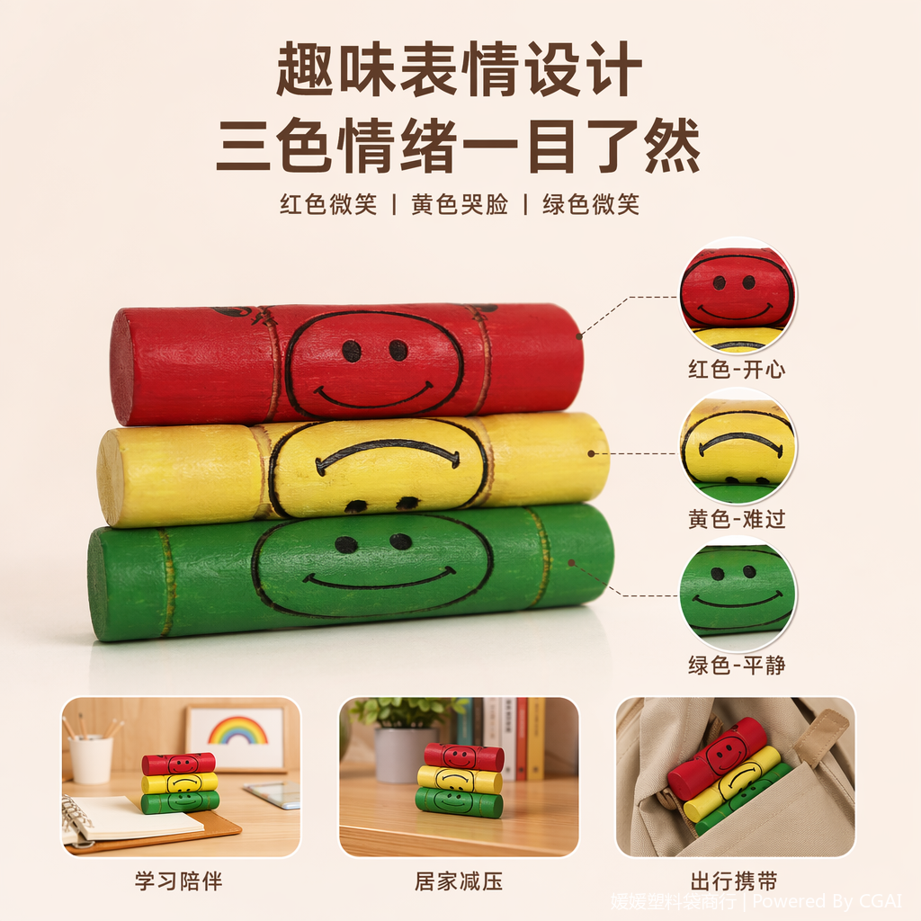 Colorful smiling face plastic vest bag, hand-held packaging bag, supermarket takeout packing bag