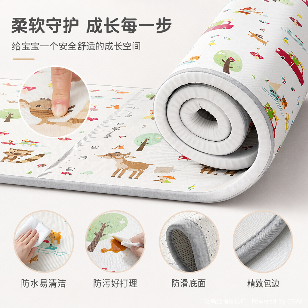 彩色卡通加厚婴儿爬行垫游戏毯户外宝宝拼接垫