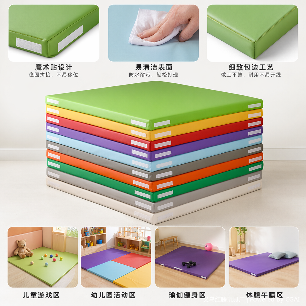 婴儿爬行垫加厚彩色卡通拼接游戏毯宝宝户外爬爬垫