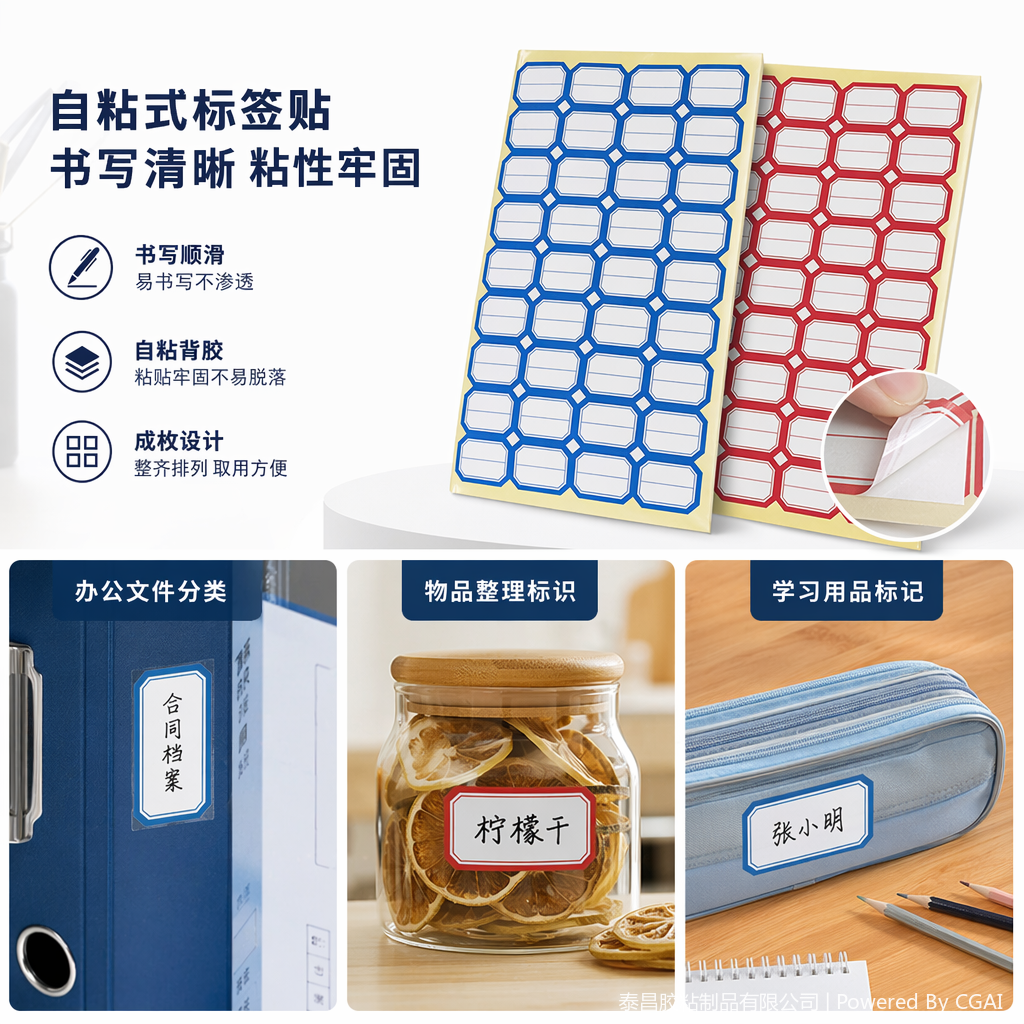 国风蓝红边框门票纸标签贴纸 莱赛尔吊牌超市货架价格标签纸