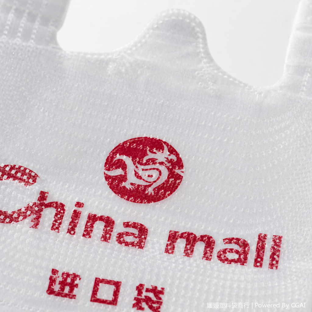 White plastic shopping bags printed with the words "Cinina mall" for hand-held clothing and underwear express delivery packaging bags Application Scenario