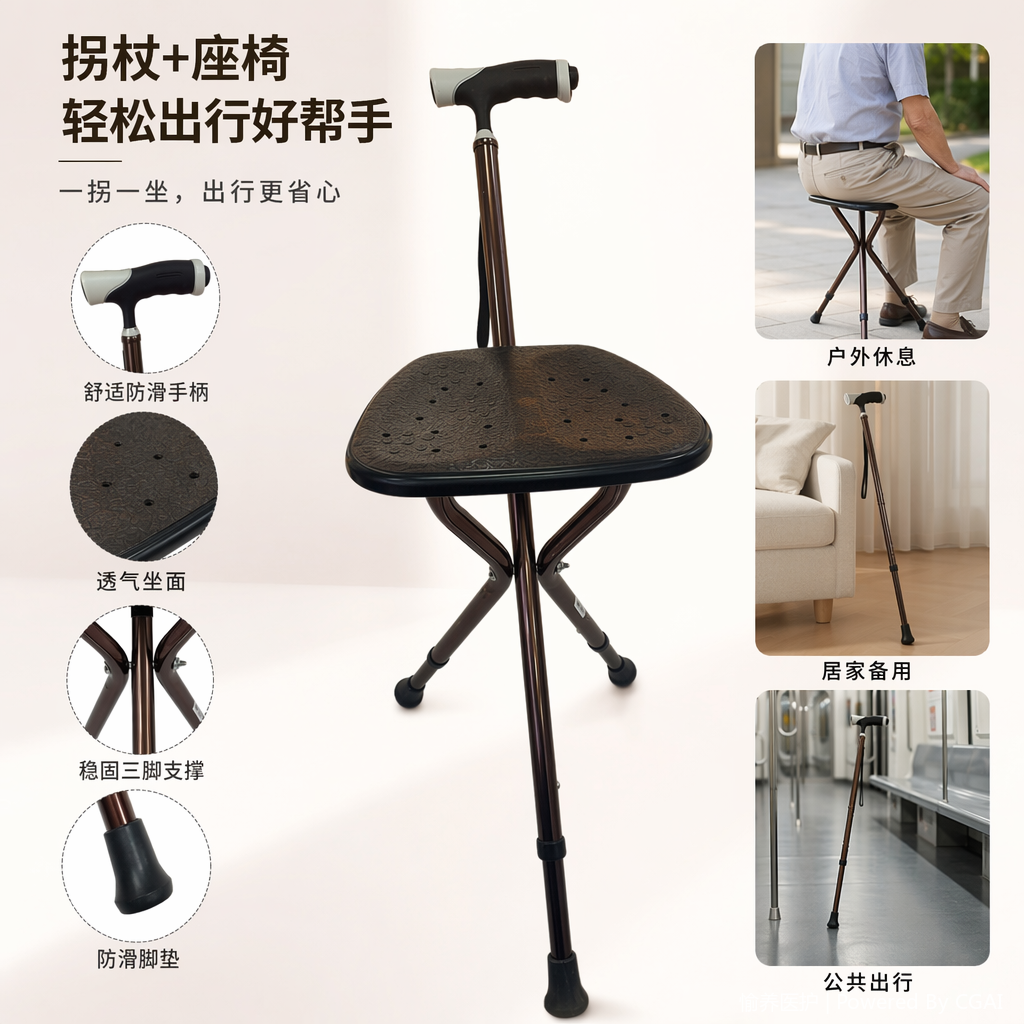 加大坐板可调T型照明手柄