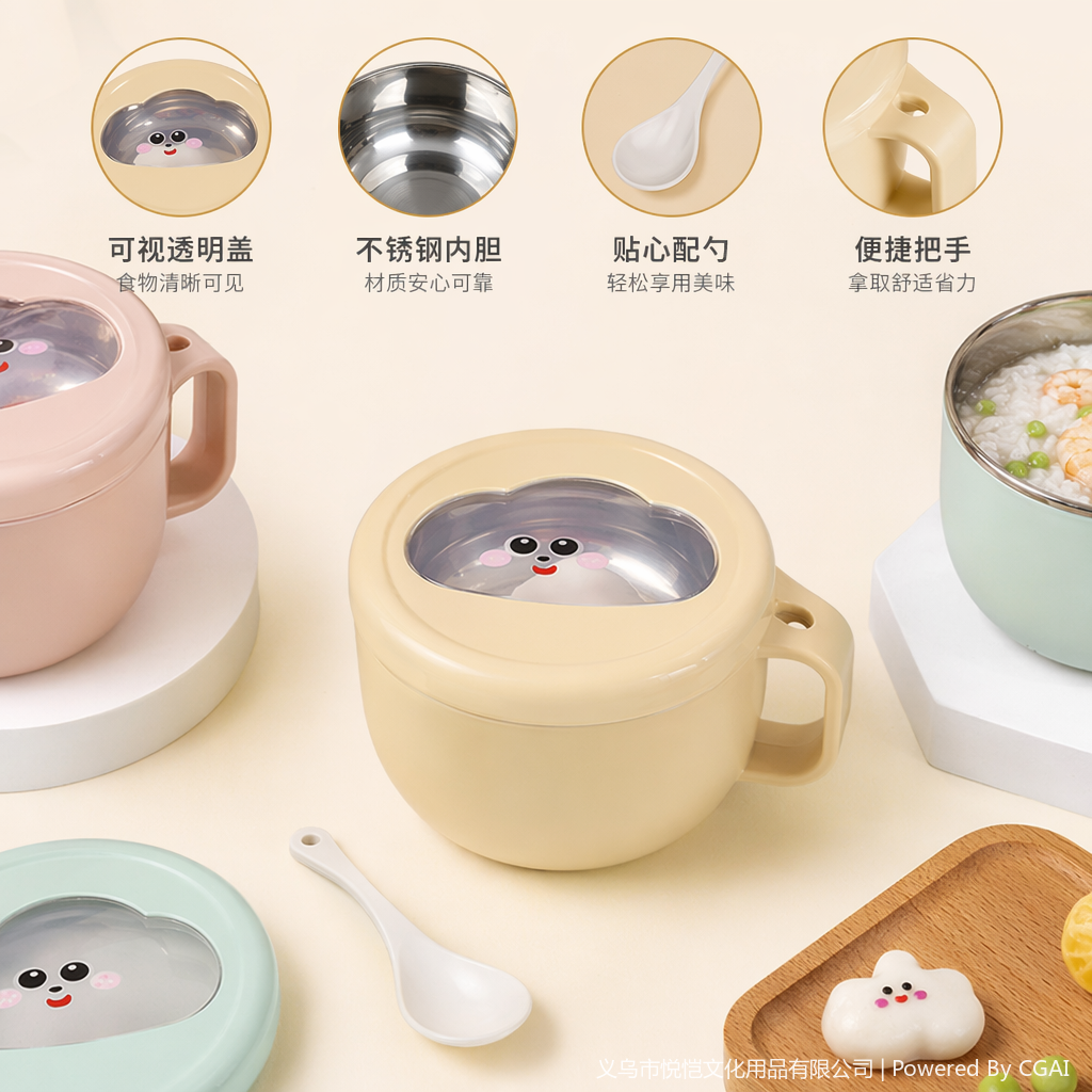 Cross-border direct supply single-layer microwave-safe lunch box, food-grade instant noodle lunch box