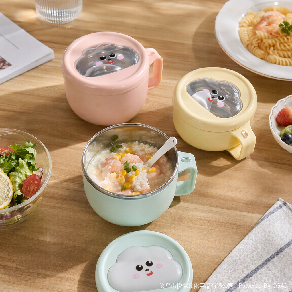 Cross-border direct supply single-layer microwave-safe lunch box, food-grade instant noodle lunch box details Picture