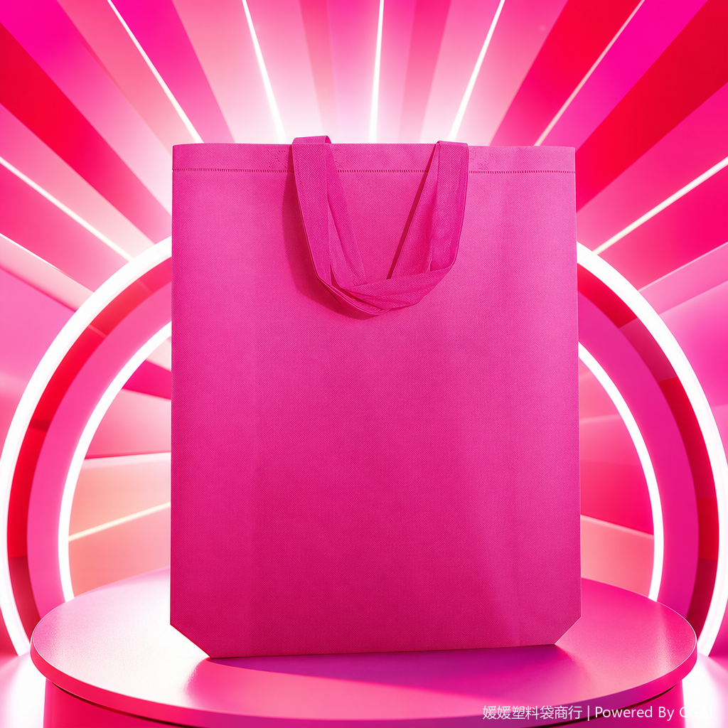 Pink transparent plastic hand-held gift bag, 10-piece hand-held packing bag Specification image