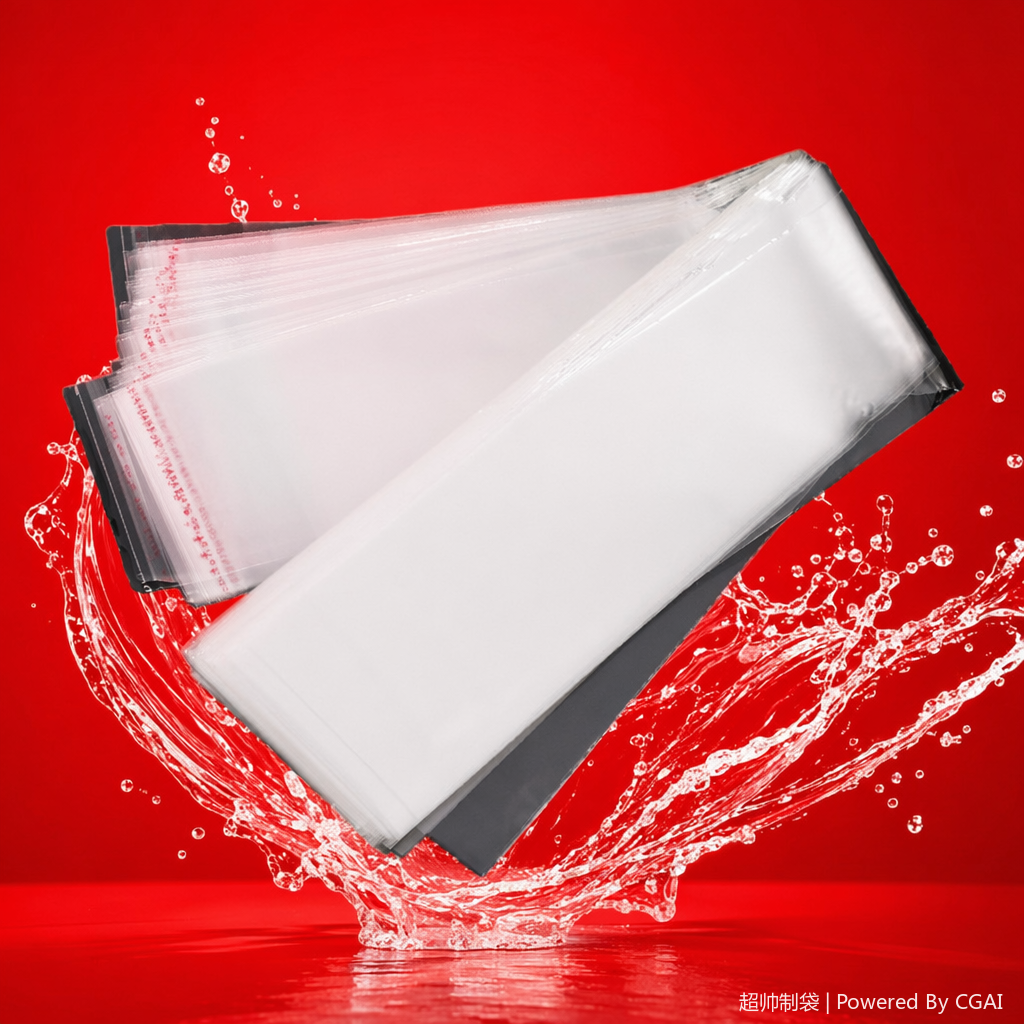 Transparent OPP long strip self-adhesive plastic self-sealing bag, PVC aluminum foil self-standing packaging bag, opp bag Specification image