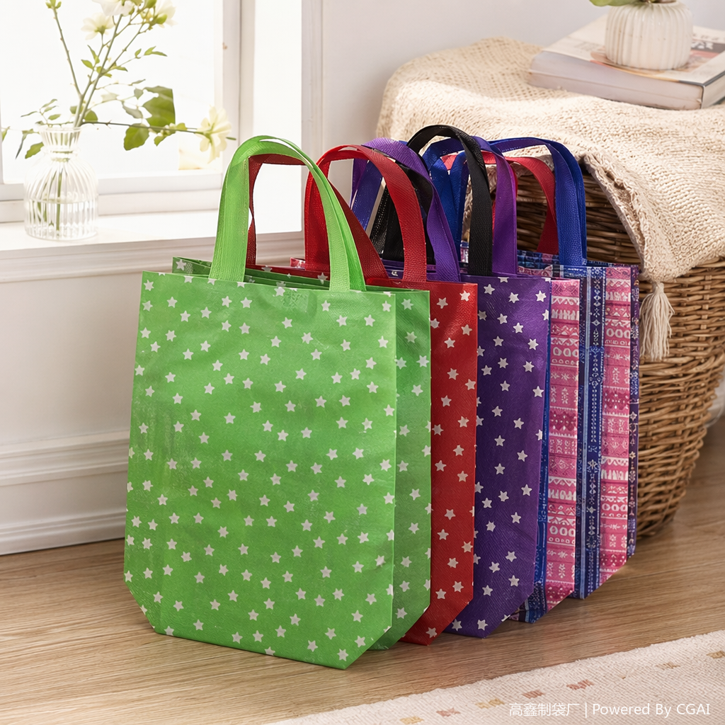 Colorful striped transparent plastic handbags, gift bags and packing bags details Picture