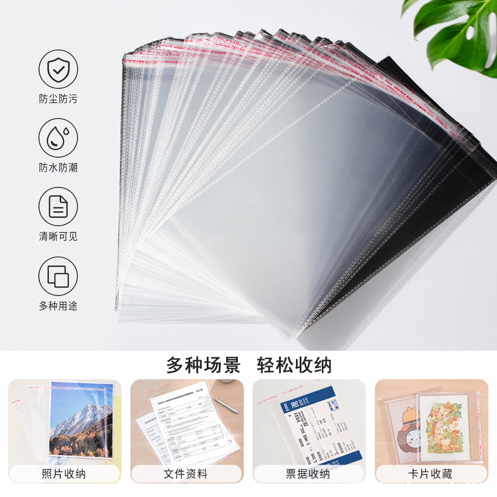 食品级透明OPP自封袋 铝箔自立包装袋 厚实防潮密封保鲜