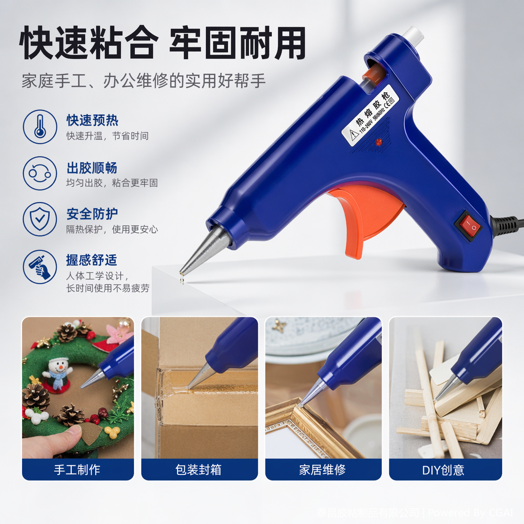 蓝色热熔胶枪扁插烙铁焊台多功能焊接工具