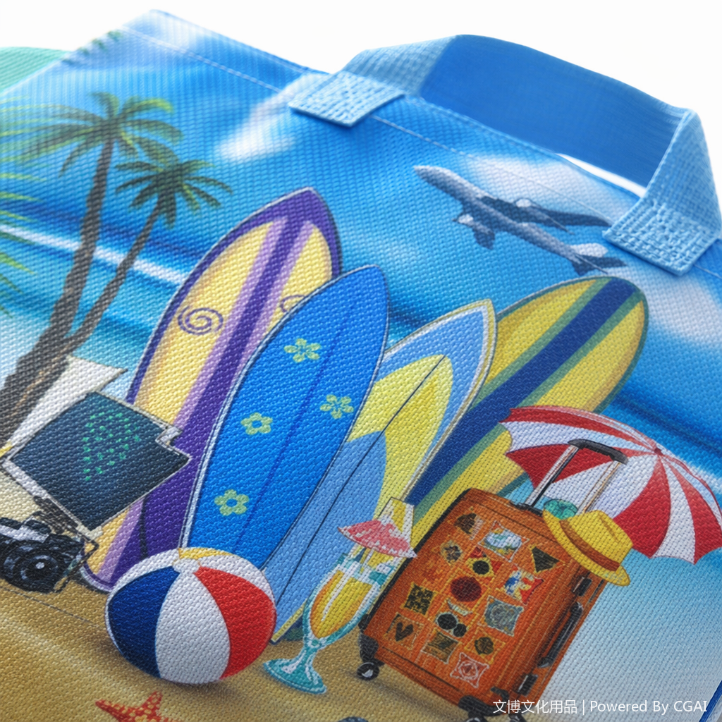Colorful beach-themed gift bags, souvenir packaging boxes, and running lighting fixture packaging boxes Application Scenario