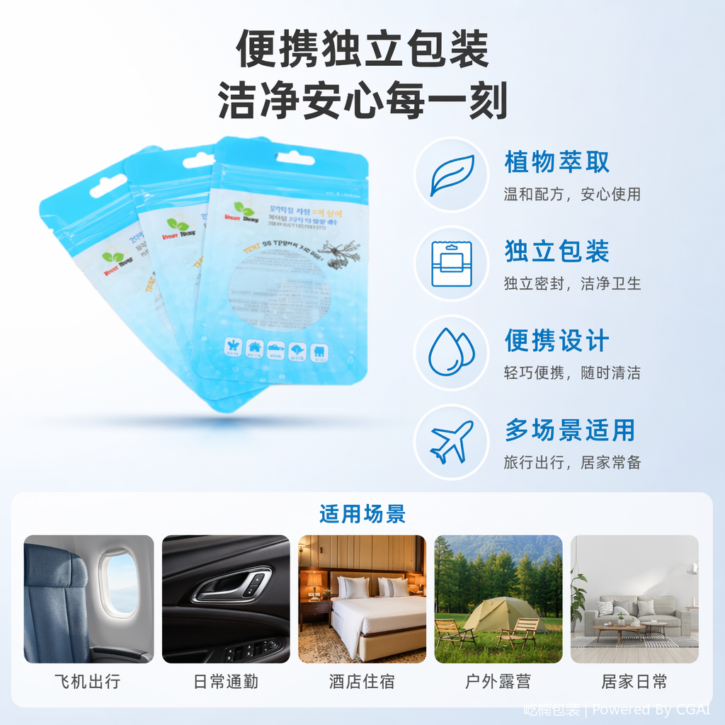 Blue square OPP plastic clothing bags and underwear special packaging bags