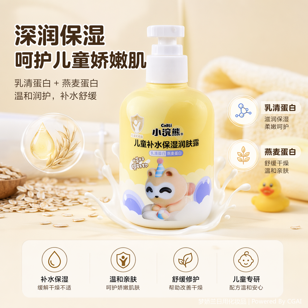 小浣熊乳清蛋白儿童补水保湿润肤露图