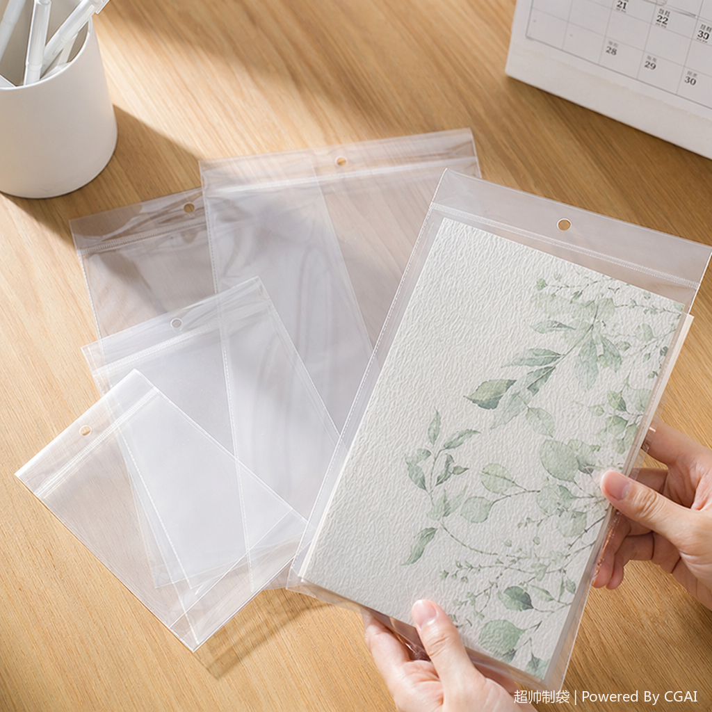 Transparent OPP card head plastic clothing bag, square underwear packaging bag, 15×15cm details Picture